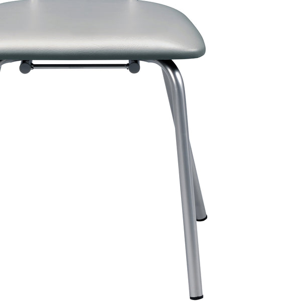 English Elm Grey Bentwood Side Chair Set of 2 with 40mm Padded PU Seat, Oak Finish & Steel Legs for Modern Dining B062P209262