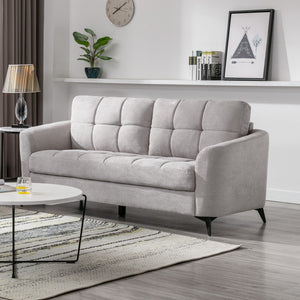 English Elm Carlotta Tufted Woven Fabric Sofa with Black Metal Legs for Modern Living Rooms B2749S00142
