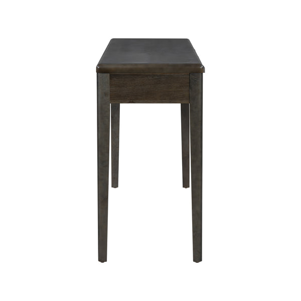 English Elm U_style Oak Veneer Console Table with Three Wave Drawers for Entryway or Foyer Black N711P401926B