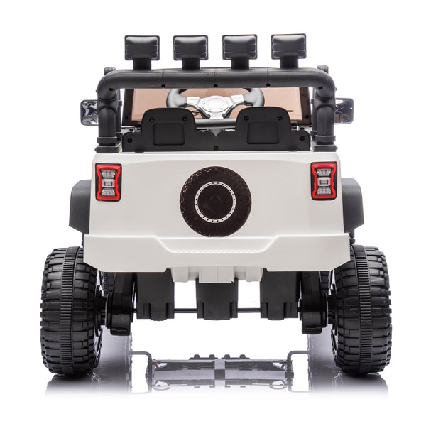 English Elm 24v Kids Electric Ride on Car with Parental Remote Dual Motors and Four Wheel Suspension White W1578P208323