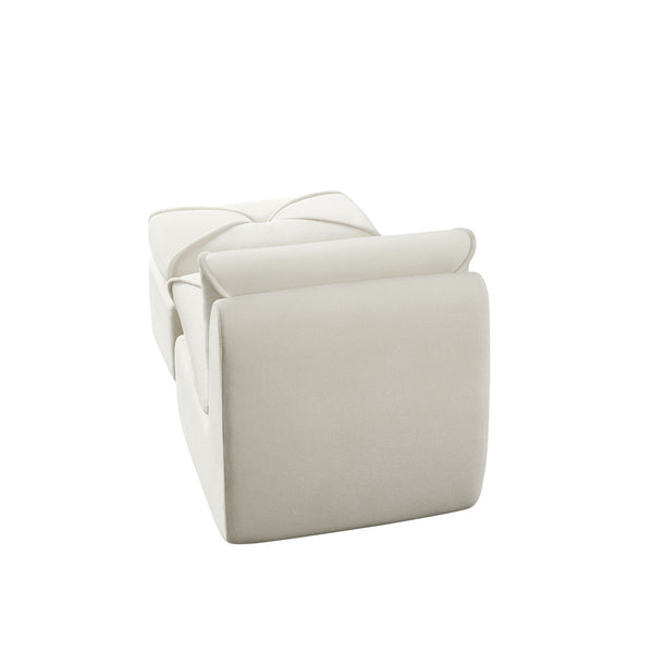 English Elm Compressed Lounge Chair with Ottoman - Space-Saving Chenille Upholstered Sofa, High-Density Foam Comfort Beige W1036P251827