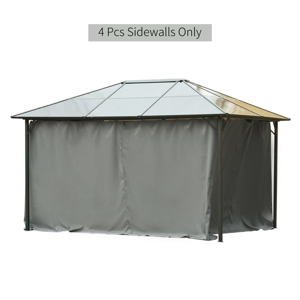 English Elm Outsunny 10' X 12' Durable Gazebo Sidewall Set - Privacy Panels With Hooks & C-Rings For Comfort W2225P217253-GIGA