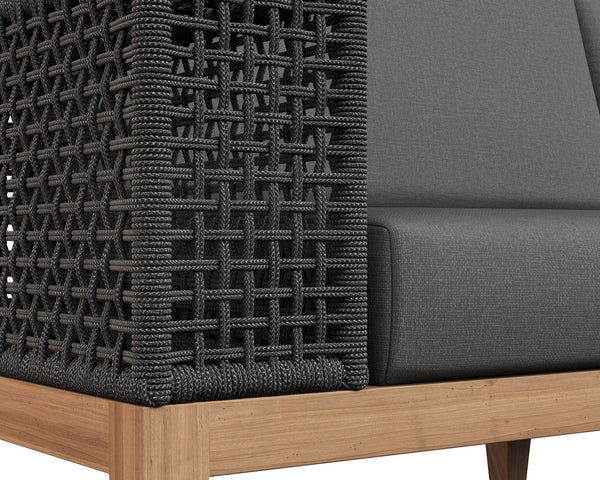 Sunpan Salerno Sofa - Sophisticated Outdoor Armchair with Durable Teak Wood and Weather-Resistant Frame Gracebay Grey