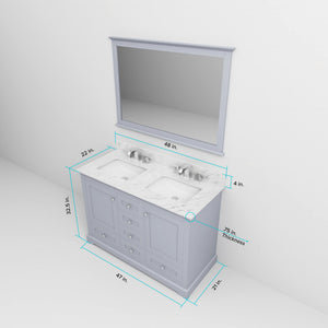 English Elm Dark Grey Double Bath Vanity 48" W x 22" D — Solid Wood Frame, Soft-Close Drawers, Ample Storage, Assembled B2731P258179
