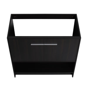 English Elm 36" Freestanding Bathroom Vanity with 2 Doors and Open Shelf, Modern Ergonomic Plywood Cabinet Dark Oak W1972P268401