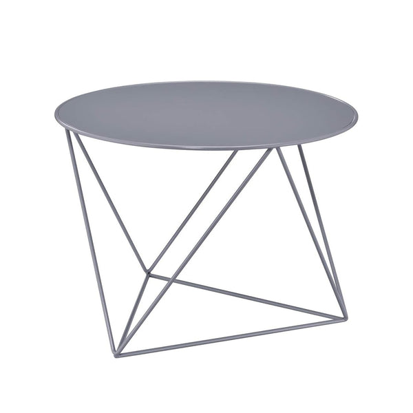 English Elm Metal Modern Geometric Round Accent Table with Irregular Metal Base for Contemporary Living Room Decor Gray B016P311141
