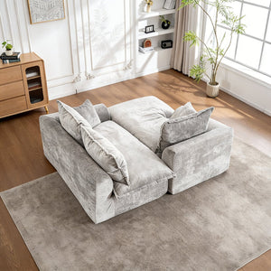 English Elm 103" Chenille Cloud Sectional Modular L-shape Sofa No Assembly Plush Living Room W1170S00044