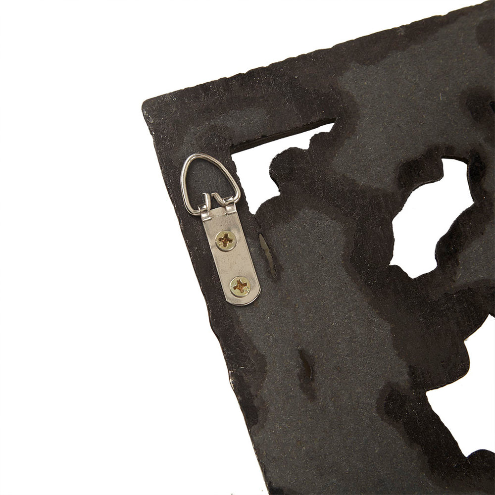 JLA Home Madison Park - Distressed Carved Wood Lotus Wall Panels Set — 2-Piece Vintage Botanical Decor, 24"x8" Each MP95B-0263