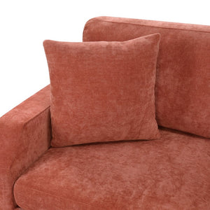 English Elm Sectional Sofa Bed - Stylish L-Shaped 81.9" Sleeper Sofa With Hidden Storage & Cozy Orange Chenille N719S002070G-GIGA