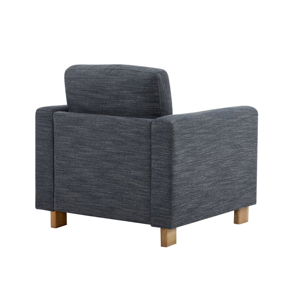 English Elm Christopher Knight Home® - Harmonia Fabric Upholstered Armchair with Rubber Wood Frame, Pillow Back, Square Arms for Cozy Lounging Charcoal,Natural 32.25 L x 30.5 W x 25.75 H N776P248436L