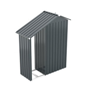 English Elm Campcraft Galvanized Steel Outdoor Storage Cabinet with Lockable Compartment and Firewood Rack W1598P382301