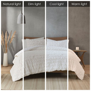 English Elm King/Cal Ruched Faux Fur Comforter Set - Luxury Hypoallergenic Down Alternative, OEKO-TEX, 3pc Glam Bedding B03597270