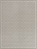 Unique Loom Outdoor Trellis Kafes Machine Made Geometric Rug Gray, Ivory 7' 10" x 10' 0"