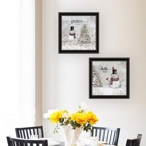 English Elm Trendy Decor 4u Peace on Earth Two Piece Framed Holiday Art Set for Gallery Walls B067P252304
