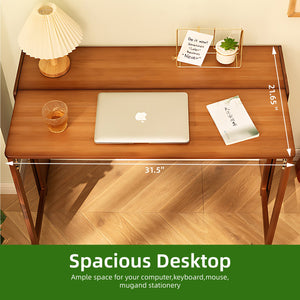 English Elm Bamboo Folding Computer Desk Solid Wood Build for Dorm Studio or Small Home Office W2641P372442