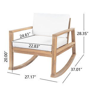 English Elm Outdoor Acacia Wood Rocking Chair with Cushions Teak Finish Porch Seating N772P369382W_N772P369382W