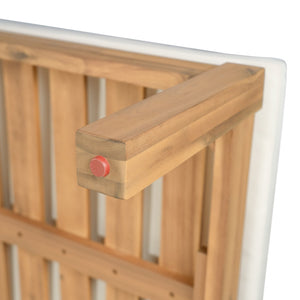 English Elm Christopher Knight Home® - Outdoor acacia chaise lounge with adjustable recline, durable hardwood frame and water‑resistant cushion comfort Cream Color,Light Teak 52.25 L x 28.5 W x 8.75 H N776P266158C