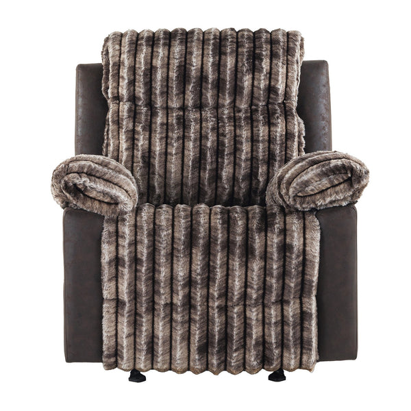 English Elm Bruni Plush Brown Glider Recliner with Manual Recline, 100% Polyester Upholstery & Foam Fill B201P299729
