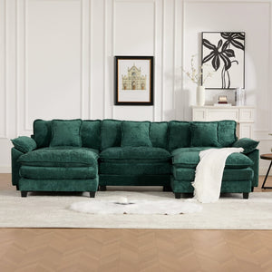 English Elm Wider Armrest 3-Seat Sectional Sofa, Modern Chenille Couch For Living Room, Comfortable & Flexible Design W1143S00042-GIGA