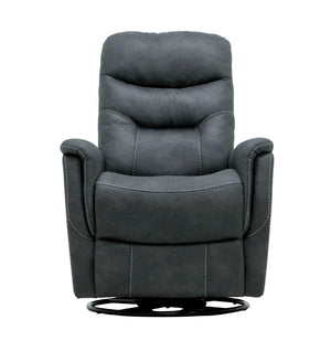 English Elm Wallace & Bay - Gray Swivel Gliding Recliner – Charcoal Fabric Accent Chair with Easy-Care Upholstery, Modern Comfort B361P384414
