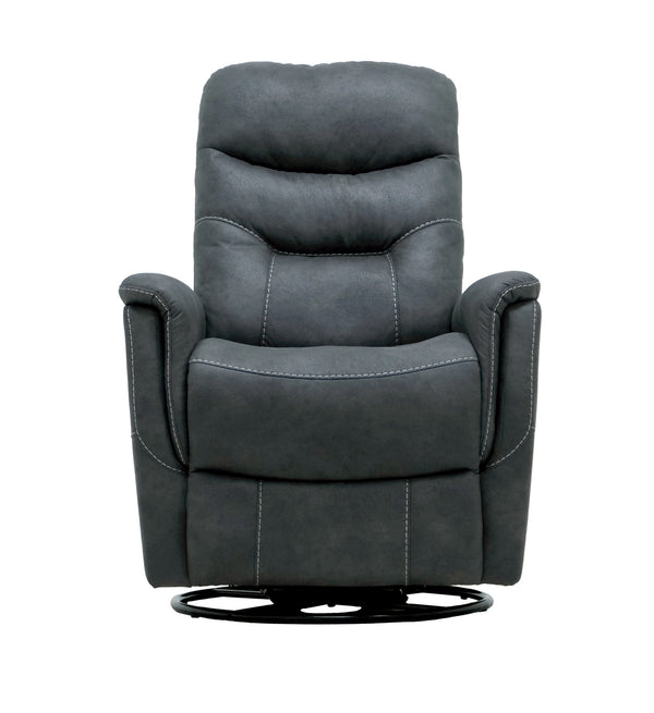English Elm Wallace & Bay - Gray Swivel Gliding Recliner – Charcoal Fabric Accent Chair with Easy-Care Upholstery, Modern Comfort B361P384414