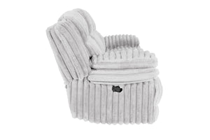 English Elm Manual Motion Loveseat Recliner with Plush Fur-Like Corduroy, Center Console, Cup Holders & Storage Light Gray 33 L x 94 W x 28 H B089P296901