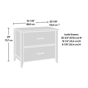 English Elm Lateral File Cabinet In Rich Brown Finish - Stylish, Compact Design For Home Office Organization & Safety B356P402630