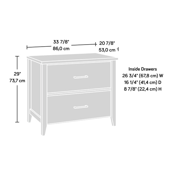 English Elm Lateral File Cabinet In Rich Brown Finish - Stylish, Compact Design For Home Office Organization & Safety B356P402630