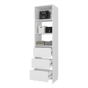 English Elm Cabot Six Shelf Tall Wardrobe Closet White Melamine Vertical Bedroom Storage B097S00244