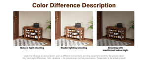 English Elm Adjustable Solid Rubberwood Storage Bench with Hidden Compartment for Entryway or Bedroom W2987P337970