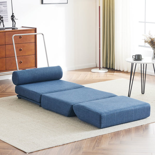 English Elm Single Foldable Sofa Bed Chair with High Density Foam and Breathable Linen Fabric W2113P181632