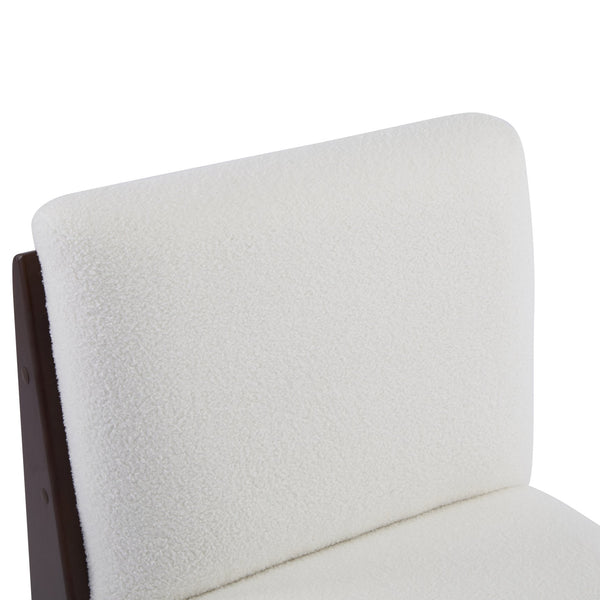 English Elm Scott Living Moda Set of 2 Accent Chairs White Cushion Matte Black Wood Frame Walnut N767P356660W