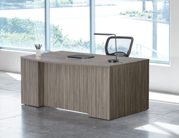 OSP Home Furnishings Napa Bow Top Executive Desk Spacious Work Surface for Modern or Traditional Office NAPURB-TYP201