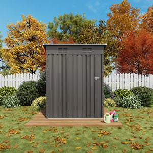 English Elm 5x3 Ft Galvanized Steel Outdoor Storage Shed with Peaked Roof and Lockable Door W3213P309351