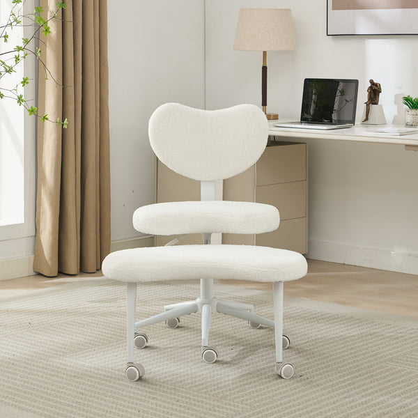 English Elm Meditation Chair Plus with Memory Foam Seat and Lumbar Support, Swivel Footstool for Active Sitting Ivory W1143P314942