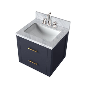 English Elm Blue Single Bath Vanity 20 in W x 18 in D with Acrylic Top, Soft-Close Wood Cabinet & Chrome Faucet Set B2731P257894