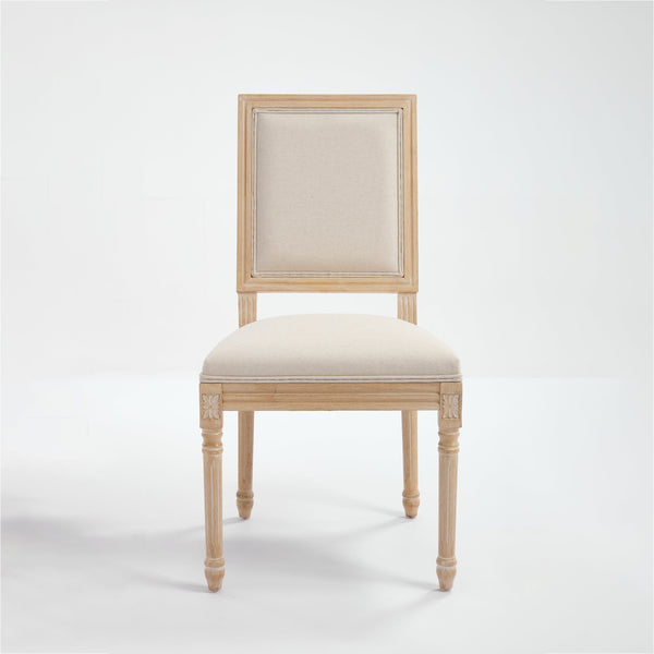 English Elm French Country Dining Chairs Set Of 2 – Elegant Upholstered Square Back, Stylish Comfort For Dining W3426P324534