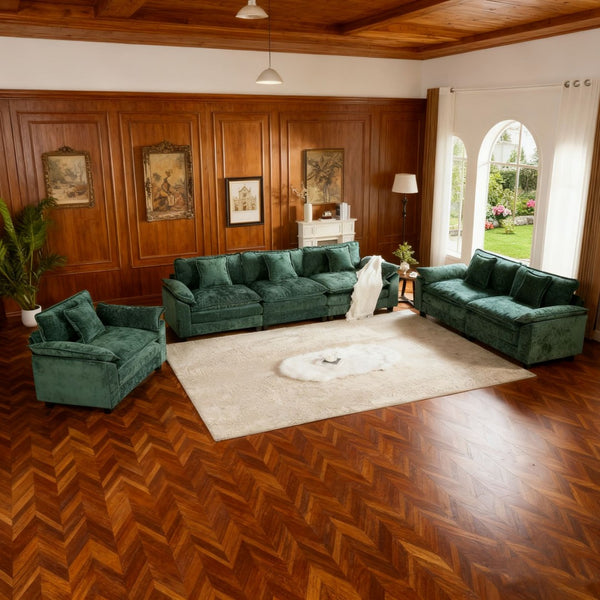 English Elm Wider Armrest 3-Seat Sectional Sofa, Modern Chenille Couch For Living Room, Comfortable & Flexible Design W1143S00042-GIGA