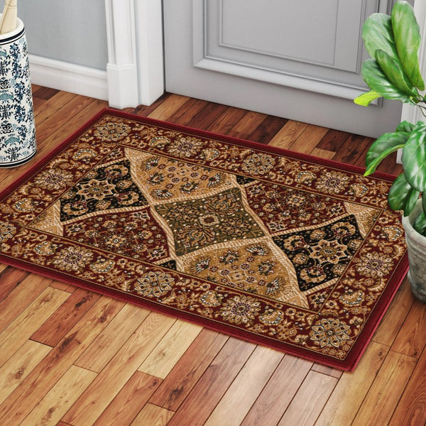English Elm Manchester Red 2 Ft. X 3 Ft. Area Rug – Durable, Stain-Resistant, Kid & Pet-Friendly, Soft Comfort B186P316792