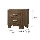 English Elm Oak 2-Drawer Nightstand