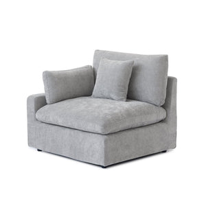 English Elm Sky Cloud Slope Sectional Sofa - Modern L-Shaped 4-Seater In Light Gray Linen For Versatile Comfort B341S00030-GIGA