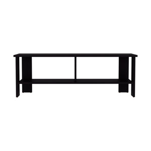 English Elm Tv Stand - Modern Black Engineered Wood Unit With 2 Shelves For Organized Media And Stylish Storage B097P296802-GIGA