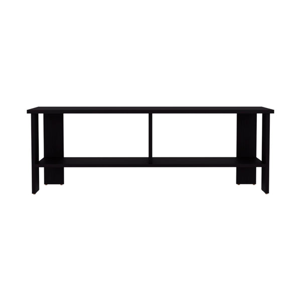 English Elm Tv Stand - Modern Black Engineered Wood Unit With 2 Shelves For Organized Media And Stylish Storage B097P296802-GIGA