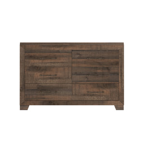 English Elm Wallace & Bay - Brown 6-Drawer Dresser — Penny Brown Wood Finish, Spacious 59" Wide Storage, Casual Durable Design B361P384474