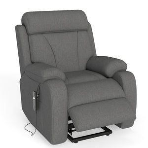 English Elm Power Lift Recliner For Seniors – Compact Electric Chair In Dark Gray Snowflake Velvet, Remote Control W1028S00052-GIGA