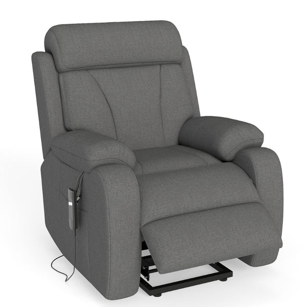 English Elm Power Lift Recliner For Seniors – Compact Electric Chair In Dark Gray Snowflake Velvet, Remote Control W1028S00052-GIGA