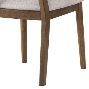 English Elm Summit Mid-century Wood Frame Dining Chair Set of Four with Gray Upholstered Seats B056P412612