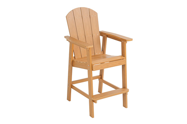 English Elm Lounge Teak-Color Outdoor Chair - All-Weather Comfort, Ergonomic Design & Space-Saving Features! W2085P364116