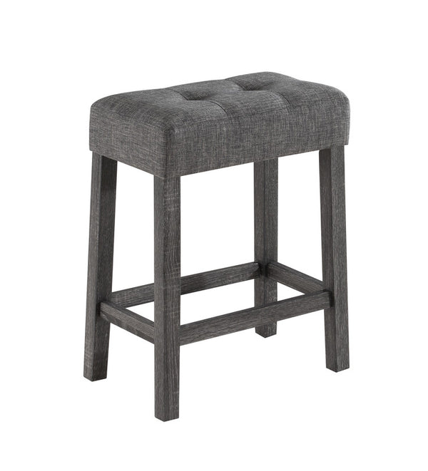 English Elm Orietta Wood Grain Pub Table Set with Tufted Linen Stools for Kitchen Dining B2749P413178