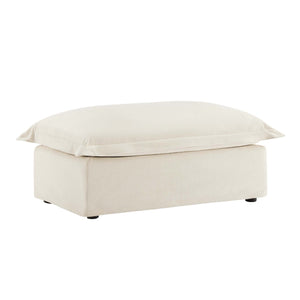 English Elm Koala Chenille Ottoman Plush High Density Foam Seating with Washable Cover W3041P240117